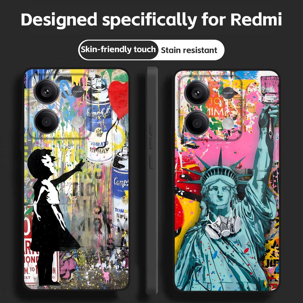 Banksy Graffiti Art funda de t - Xiaomi Redmi Note 13 reseña y precio
